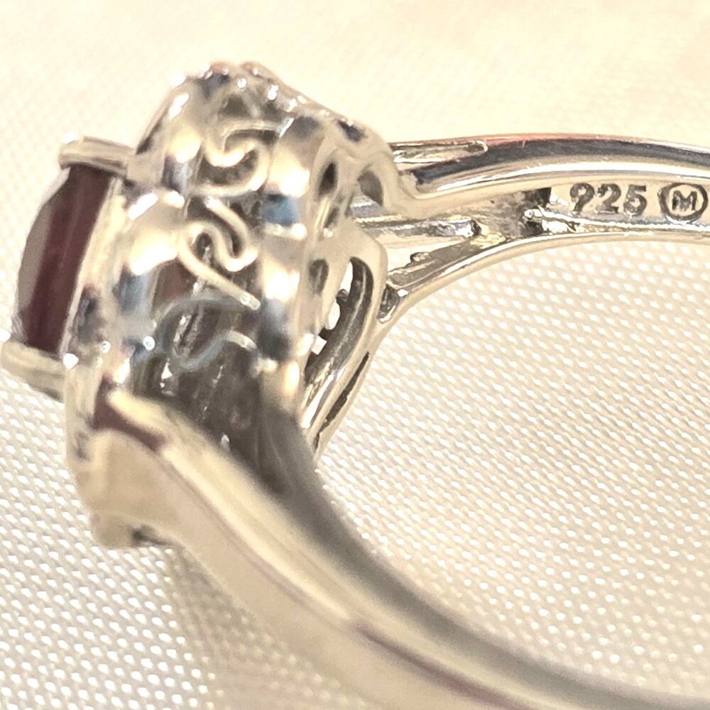 Savvy Cie – Garnet & Diamond Ring - Size 8 - Picture 6 of 6